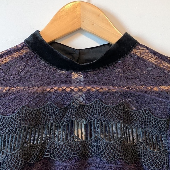 New!! Topshop Petite Lace Embroidered Mini Dress Size 6 - Picture 4 of 17